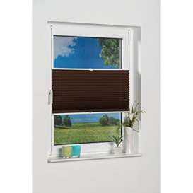 K-home Pleated Blackout Blind, Polyester, Chocolate, 60 x 130 (W x L)