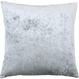 "Riva Paoletti Verona Cushion Cover Square - Silver - Velvet Feel - Crushed Velvet Look - Hidden Zip Design - 100% Polyester - 55 x 55cm (22"" x 22"" inches) - Designed in the UK"