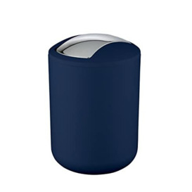 Wenko Brasil Swing Cover Bin, TPE, Dark Blue, 14 x 14 x 21 cm, 2 L