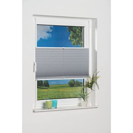 K-home Pleated Blackout Blind, Polyester, Grey, 60 x 130 (W x L)