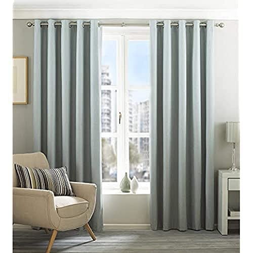 "Riva Home Eclipse Blackout Eyelet Curtains, Polyester, Duck Egg Blue, 90"" x 72"" (229 x 183cm)"