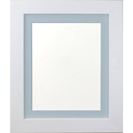 FRAMES BY POST London Picture, Photo and Poster Frame, Plastic Glass, White with Blue Mount, A1 Image Size A2