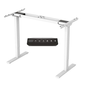 FLEXISPOT Dual Motors，Sit Height Electric Adjustable Standing Desk with Memory Smart Pannel EB2 Series (White Frame Only), Steel
