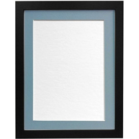 "FRAMES BY POST 25mm Black Photo Picture Poster Frame with Blue Mount 30"" x 24"" For Pic Size 24"" x 20"" (Plastic Glass)"