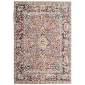 SAFAVIEH Traditional Rug for Living Room, Dining Room, Bedroom - Illusion Collection, Short Pile, in Purple and Multi, 122 X 183 cm