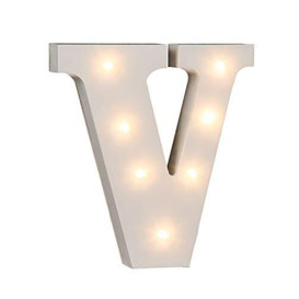 OOTB Illuminated Letter V Light with 7 LED, Wood, 1 W, White