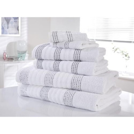 Rapport Home Spa Towel 6 Piece Bale Set White Bath Towel Set