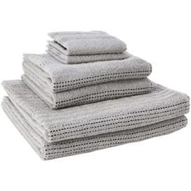 Rapport Home Six Pieces Silver Bath Towel Bale Set - 2x face cloths, 2x hand towels, 2x bath towels