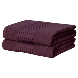 Rapport Home Windsor 2-Piece Towel Bale, 100% Cotton-Plum, Combed, 140 x 90 x 1 cm