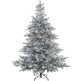 WeRChristmas Pre-Lit Frost Vermont Spruce Multi-Function Christmas Tree with 500 Cool White LED Lights, Green, 7 feet/2.1 m