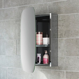 iBathUK Bathroom Mirror Cabinets Wall Mounted, Modern Bathroom Cabinet With Single Door, Stainless Steel Bathroom Cupboard with Mirror, Mirror Cabinet 450 * 600 * 110 mm