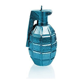 Candellana Handmade Grenade Candle Gift- Funny - Decorative Candle - Home Decor Gift Idea- Gifts for Friends - Cotton Wick - 25Hours Burning Time - Blue Metallic