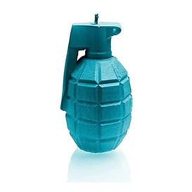 Candellana Handmade Grenade Candle Gift- Funny - Decorative Candle - Home Decor Gift Idea- Gifts for Friends - Cotton wick - 25Hours Burning Time - Marine Blue