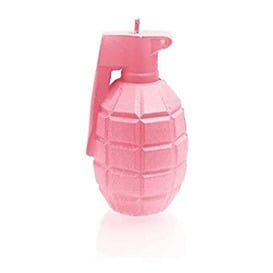 Candellana Handmade Grenade Candle Gift- Funny - Decorative Candle - Home Decor Gift Idea- Gifts for Friends - Cotton Wick - 25Hours Burning Time - Pink