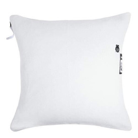 'zoeppritz since 1828' Sunny Cushion Cover - Soft Cotton Cushion Cover for Sofa, Patio and Garden - with Decorative Zip - 40 x 40 cm - 000 White