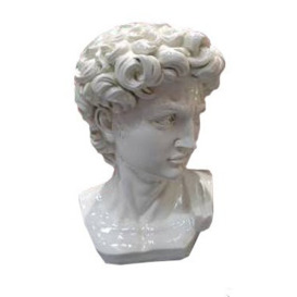 Sassy Home White Marble Effect Large Bust of David Roman Statue Ornament