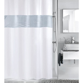 Kleine Wolke Twin Shower Curtain, Polyester, Snow White, 200 x 180 x 0.02 cm