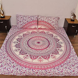 "Indian Purple White Urban Aztec Outfitters Tapestry Wall Hanging Mandala Throw Bedspread Gypsy Cover Boho Queen Double Duvet Doona & 2 Pillow Case Set 100% Cotton 92"" x 84"" …"