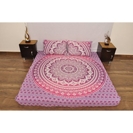 "Indian Purple White Urban Ombre Outfitters Tapestry Wall Hanging Mandala Throw Bedspread Gypsy Cover Boho Queen Double Duvet Doona & 2 Pillow Case Set 100% Cotton 92"" x 84"" …"