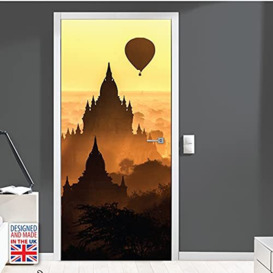 WALPLUS 90x200cm Mysterious Place Door Mural Self-Adhesive Peel and Stick Living Room Children Nursery Decals DIY Room Decor Wallpaper Art Home Interior Decoration