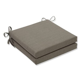 Pillow Perfect Monti Chino Seat Cushion Set, Taupe, 20 in. L X 20 in. W X 3 in. D