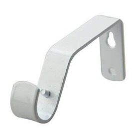 HomeElabador® Curtain Pole Rod Bracket Pipe Holder Heavy Duty Drapery Ring Hook Sturdy Metal Alloy 19mm Curtain Brackets (White)