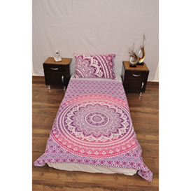 "Indian Purple White Urban Ombre Outfitters Tapestry Wall Hanging Mandala Throw Bedspread Gypsy Cover Boho Single Twin Duvet Doona & 1 Pillow Case Set 100% Cotton 80"" x 54"" …"