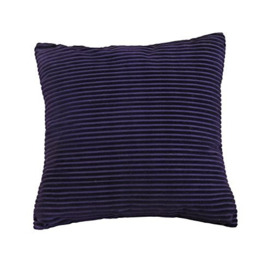 AM Home Feather Insert Solid Strip Square Pillow, Cotton, Purple, Queen