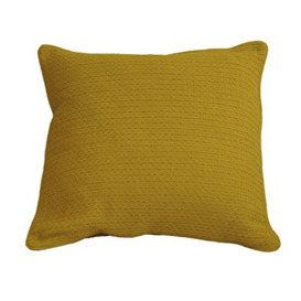 AM Home Feather Insert Diamond Stitch Pillow with Piping, Cotton, Nugget Gold, Queen