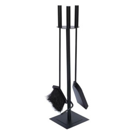 JVL 11-326 Malham Contemporary Fireside Companion Tool Set, Steel, Black, 15 x 15 x 61 cm, 3 Pieces