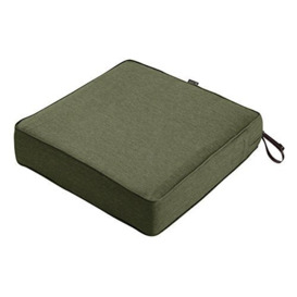 "Classic Accessories Montlake FadeSafe Square Patio Lounge Seat Cushion - 5"" Thick - Heavy Duty Outdoor Patio Cushion with Water Resistant Backing, Heather Fern Green, 21""W x 21D x 5T (62-035-HFERN-EC)"