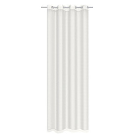 Home Fashion Eyelet Curtain Plain Dolly Polyester Natural 245 x 140 cm