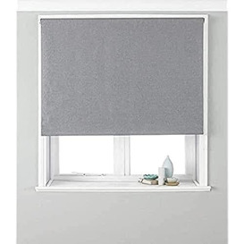 Riva Home Eclipse Blackout Roller Blind, Polyester, Silver, 91 x 162cm