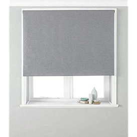Riva Home Eclipse Blackout Roller Blind, Polyester, Silver, 61 x 162cm