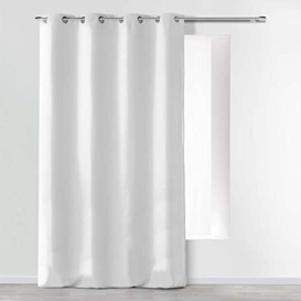 douceur dintérieur Absolu ABSOLU Polyester Plain Microfiber Eyelet Curtain 140 x 260 cm, White,