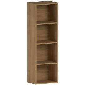 Vida Designs Oxford 4 Tier Cube Bookcase, Oak Wooden Shelving Display Storage Unit Office Living Room Furniture