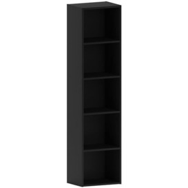 Vida Designs Oxford 5 Tier Cube Bookcase, Black Wooden Shelving Display Storage Unit Office Living Room Furniture