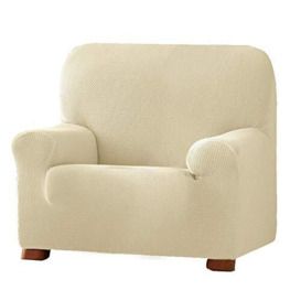 Eysa Cora Bi-Elastic Sofa Cover 1-Seat, Polyester-Cotton, Beige, 36 x 27 x 9 cm
