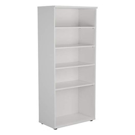 Office Hippo Heavy Duty Bookcase, Robust Book Case, Storage Unit with 4 Adjustable Shelves & Adjustable Feet, Stable Home Office Furniture, Simple To Assemble - White