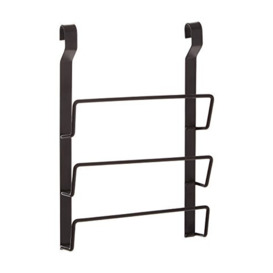 Premier Housewares Hanging Shelves 3 Tiered Wall Mounted Small Ladder Shelf Black Finish Iron Corner Shelf 7 x 24 x 36