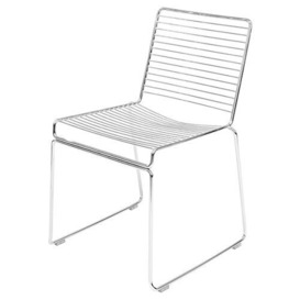 FEBLAND Stacking Dining Chair, Metal, Silver, 50 x 56 x 78 cm