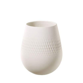 Villeroy & Boch Collier Blanc Vase Carré No. 2, 12.5x12.5x14 cm, Premium Porcelain, White