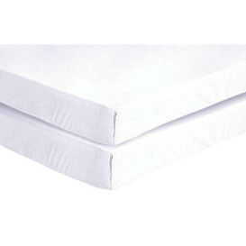 Linen Zone 2 Pack Cot Bed Fitted Sheets 70 x 140 cm - Easy Care Fine Quality 100% Egyptian Cotton Travel Cot Sheets – Soft, Smooth and Breathable (White)