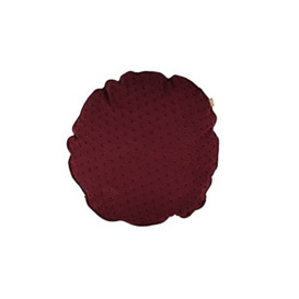 Raine & Humble Cygnet Lace Round Cushion, Cotton, Ruby Red, 40 x 40 x 15 cm