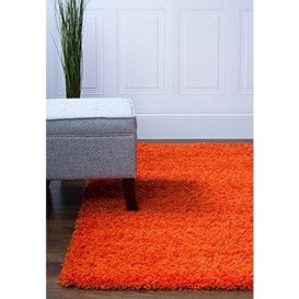 Bravich RugMasters Orange Small Rug 5 cm Thick Shag Pile Soft Shaggy Area Rugs Modern Carpet Living Room Bedroom Mats 60 x 110 cm (2' x 3'7)