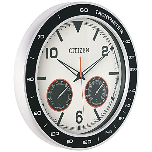 CITIZEN CC2019 Outdoor Wall Clock, Black
