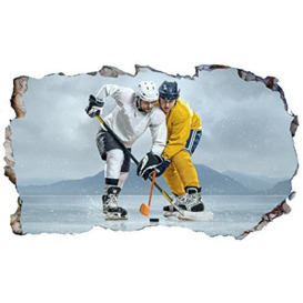 NHL Ice Hockey Player 3D V107 Magic Window Wall Sticker Self Adhesive Poster Wall Art Size 1000mm Wide x 600mm deep (Large)