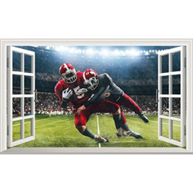 Chicbanners NFL American Football Players 3D V102 Magic Window Wall Sticker Self Adhesive Poster Wall Art size 1000mm wide x 600mm deep (large)
