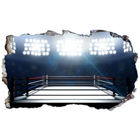 Chicbanners Boxing Ring Boxers 3D V103 Magic Window Wall Sticker Self Adhesive Poster Wall Art size 1000mm wide x 600mm deep (large)