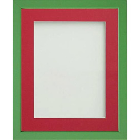 Frame Company Jellybean Range Green Wooden 30x20 inch Picture Photo Frame with Red Mount for Image A2 * Choice of Colours & Sizes* Fitted with Perspex